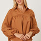 Laura Jay Balloon Sleeve Collared Neck Blouse