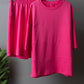 Round Neck Long Sleeve Top and Shorts Set