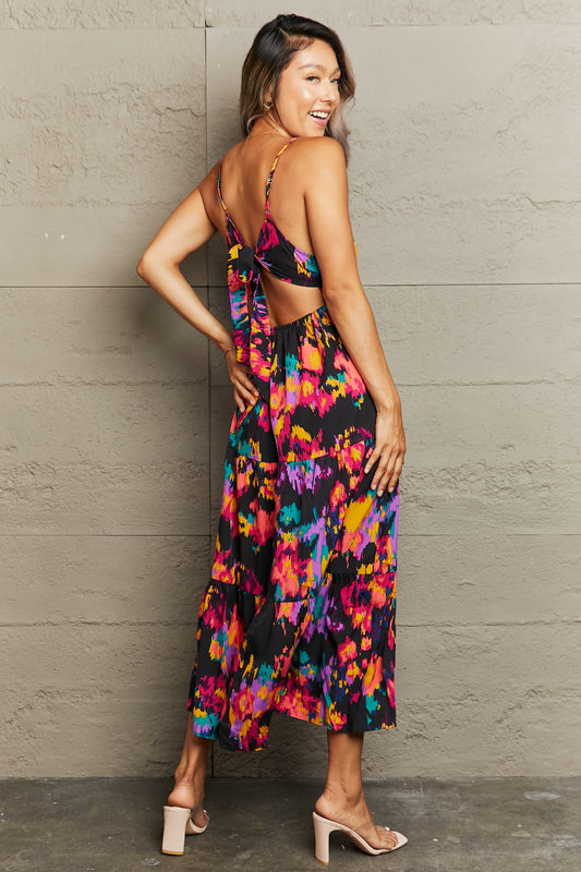 IconicDream Cutout Spaghetti Strap Tiered Dress