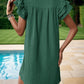 Frill Notched Flounce Sleeve Mini Dress