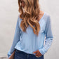 Women's Sheer Striped V-Neck Top