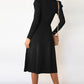 Full Size Round Neck Long Sleeve Tie Waist Sweater Dress