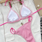 SOBodacious Ribbed Tie Back Bikini Set
