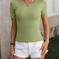 Round Neck Short Sleeve Knit Top