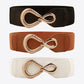 Women's Ribbed Alloy Buckle Elastic Belt