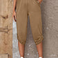 Joselyn Full Size Roll-Tab Capris Pants