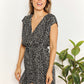 Double Take Animal Print Belted Romper