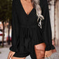 BodatiousJumpers Long Flounce Sleeve V-Neck Romper