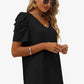 V-Neck Puff Sleeve Tee