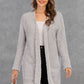 Pocketed Open Front Long Sleeve Cardigan