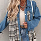Plaid Button Up Dropped Shoulder Jacket