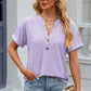 Eyelet Notched Short Sleeve T-Shirt