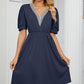 V-Neck Puff Sleeve Dress