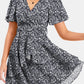 Surplice Neck Flutter Sleeve Dress