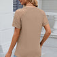 Openwork Round Neck Short Sleeve T-Shirt