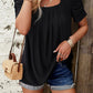 Eyelet Square Neck Puff Sleeve T-Shirt
