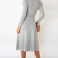 Full Size Round Neck Long Sleeve Tie Waist Sweater Dress