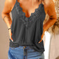 CAMI CHIC Full Size Lace Trim V-Neck Cami Top 🦋