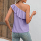 Full Size Eyelet One-Shoulder Tank