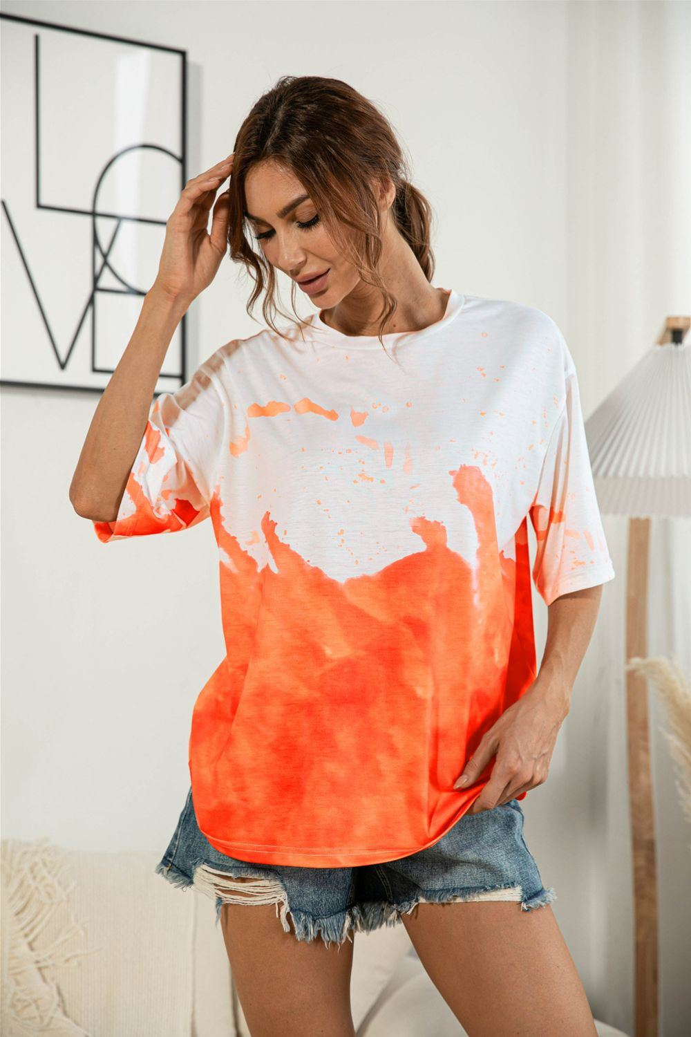 Women's Tie-Dye Round Neck Tee Shirt