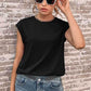 Women's Round Neck Cap Sleeve Top