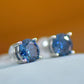 2 Carat Moissanite Four-Prong Platinum-Plated Earrings