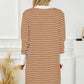 SkyMarie Striped Open Front Longline Cardigan