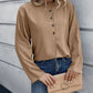 Half Button Long Sleeve Blouse
