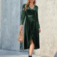 OhSoMidi Tie Front Long Sleeve Slit Dress