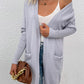 Fashion Mood Open Front Long Sleeve Cardigan with Pockets