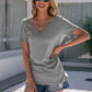 Lace Detail V-Neck Short Sleeve T-Shirt