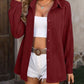 Button Up Dropped Shoulder Shirt