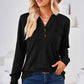 Notched Long Sleeve T-Shirt