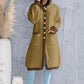Button Up Contrast Trim Hooded Cardigan