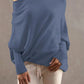 Full Size Boat Neck Batwing Sleeve Knit Top