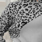 Leopard Mock Neck Dropped Shoulder Sweater