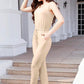 Drawstring Round Neck Sleeveless Jumpsuit