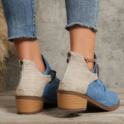 Savannah Contrast Canvas Low Heel Boots