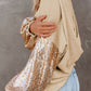 Full Size Sequin Waffle-Knit Blouse