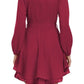 Larissa Bea Tied Surplice Balloon Sleeve Layered Dress