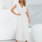 Ruffled Surplice Cap Sleeve Jumpsuit
