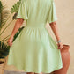 Ruched Surplice Short Sleeve Dress