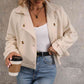 Delia SAND Polyester Button Detail Jacket
