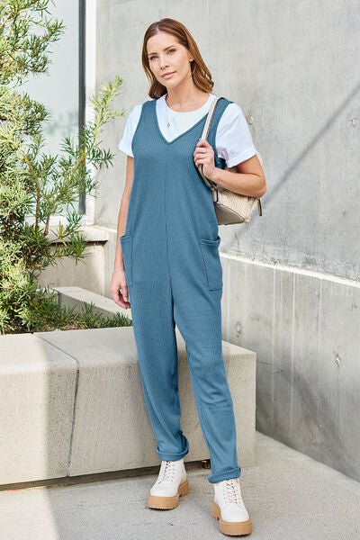 Double Take Full Size Sleeveless Straight Jumpsuit *