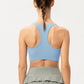 SO COMFY Zip-Up Round Neck Sports Bra