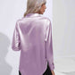Collared Neck Buttoned Long Sleeve Shirt