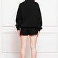 Comfy n' Cozy Half Zip Long Sleeve Sweatshirt and Drawstring Shorts Set