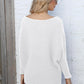 Full Size Horizontal Ribbing Dolman Sleeve Sweater