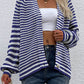 LakenLea Striped V-Neck Button-Down Cardigan