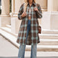 Plaid Collared Neck Long Sleeve Shirt